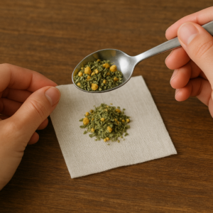 Añadir las hierbas al filtro de tu té