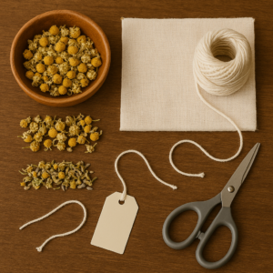 materiales necesarios té casero. Crea tus propias bolsas de te