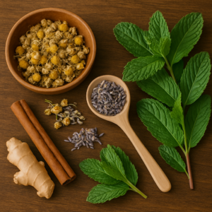 Selección de hierbas y té