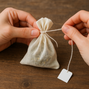 cierre de la bolsa de té casero